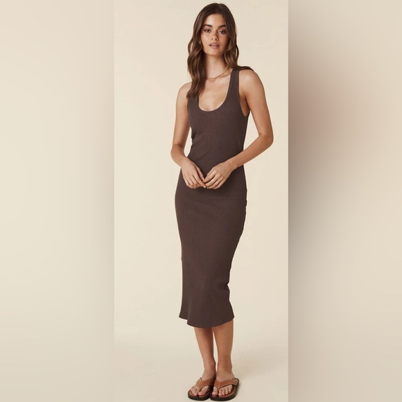 SPELL STAPLES RIB SINGLET MIDI DRESS - Picture 1 of 3